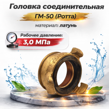 головка ротта гм-50, гм-50 латунь 3 0, муфтовая головка 50 мм, соединительная головка гм-50, пожарная арматура латунь, гм-50 купить, головка муфтовая ротта