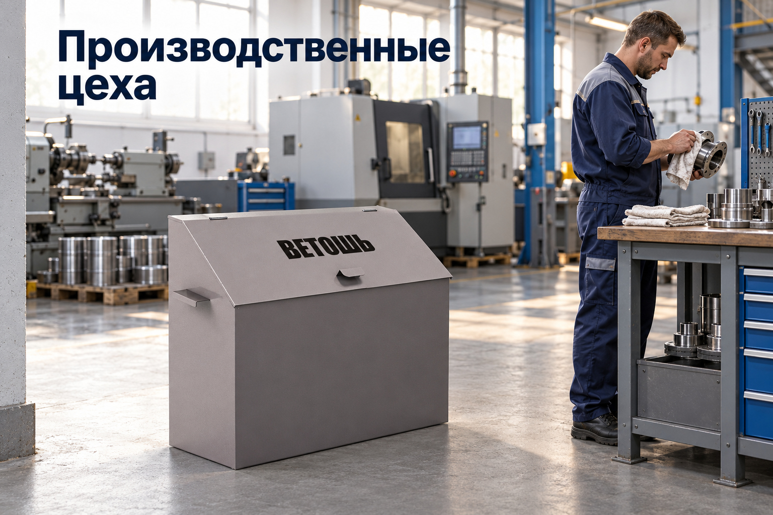 ящик для ветоши МК-1-80, металлический ящик для ветоши, ящик для ветоши купить, контейнер для ветоши, ящик металлический хозяйственный, ящик для производства, ящик для склада